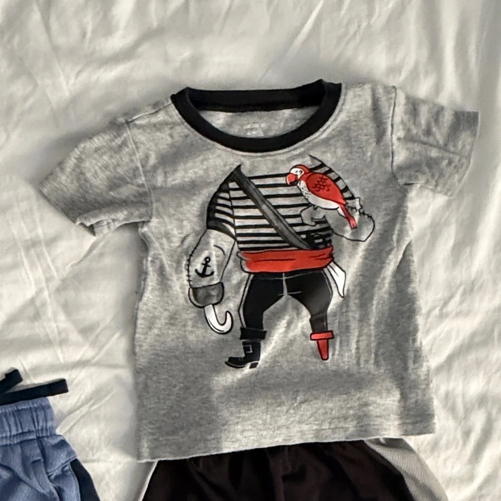 Kids' Striped and Pirate T-Shirt Set with Shorts size 2T
